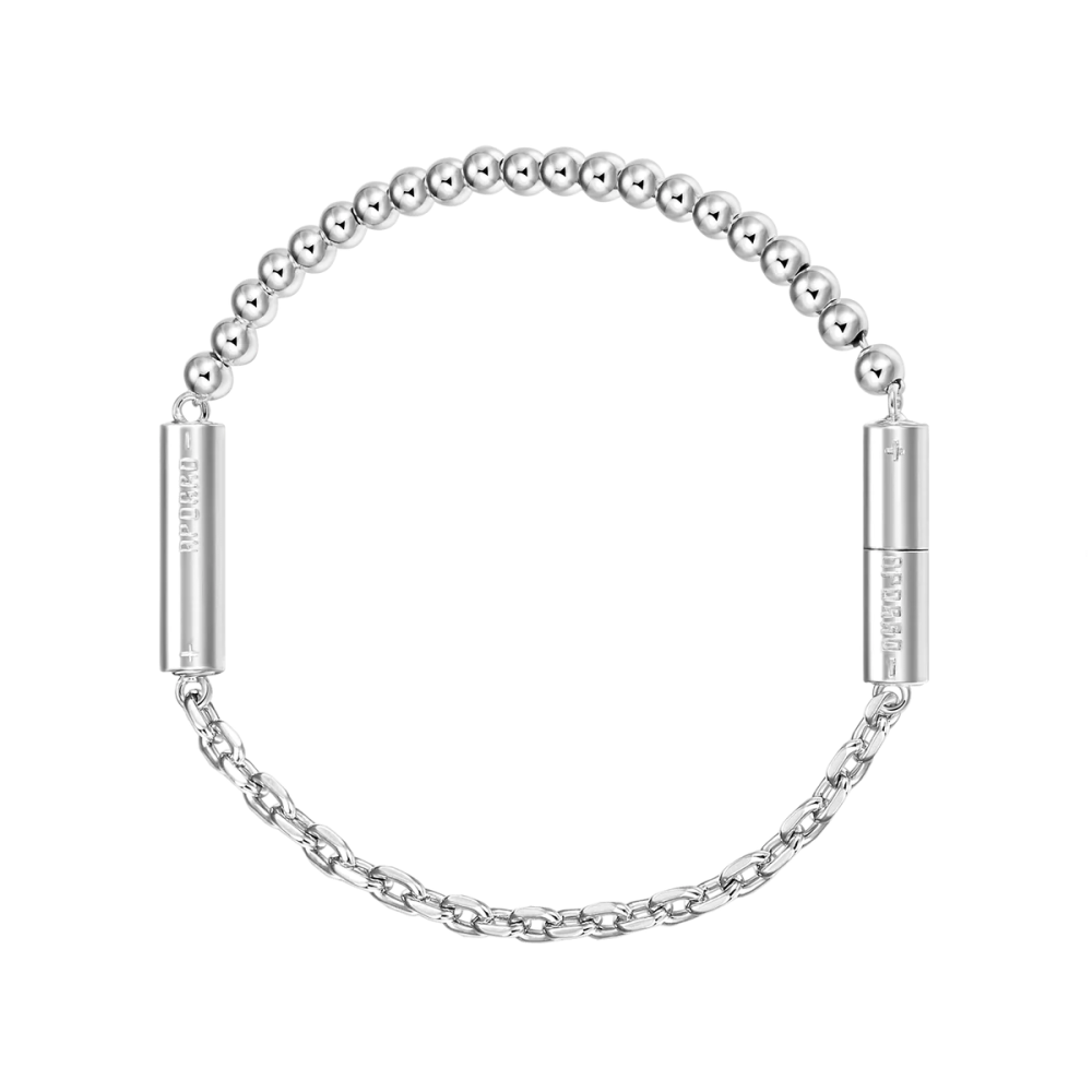 Фото и внешний вид — Магнитный браслет AAA NO.1 4мм с белой позолотой