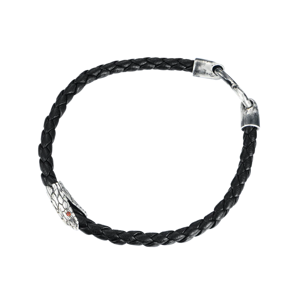 Фото и внешний вид — Нейлоновый браслет Infinity Black Snake 4мм с белой позолотой