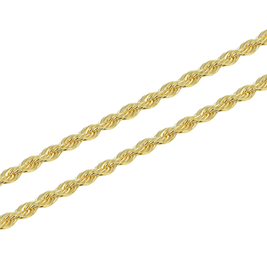 Цепочка Rope 2,5мм регулируемая с желтой позолотой