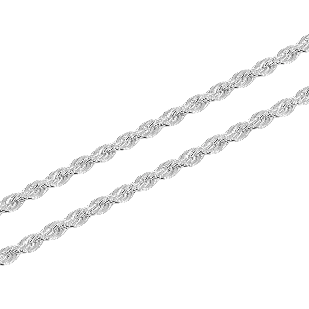 Фото и внешний вид — Цепочка Rope 2,5мм регулируемая с белой позолотой