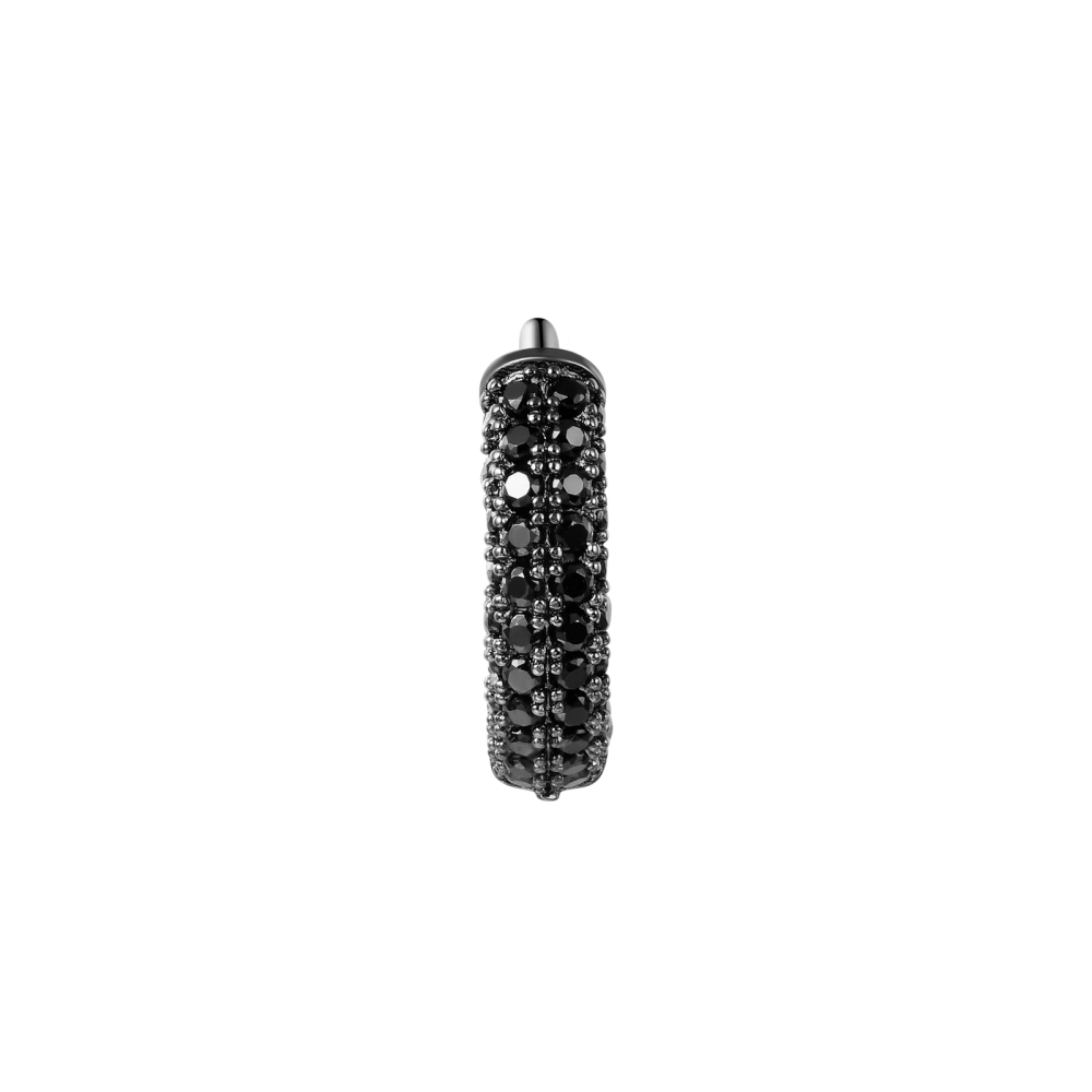 Фото и внешний вид — Серьга-кольцо с черной позолотой