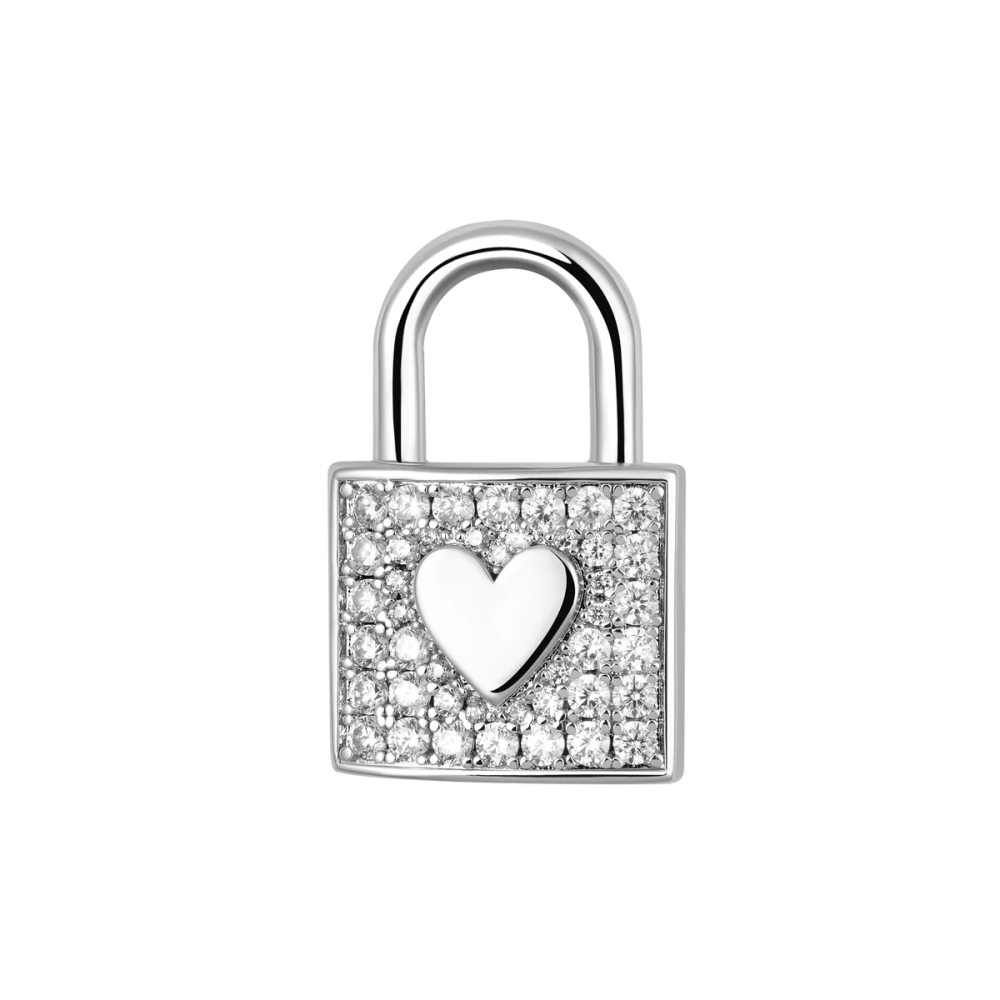 Фото и внешний вид — Подвеска Heart Themed Lock с белой позолотой