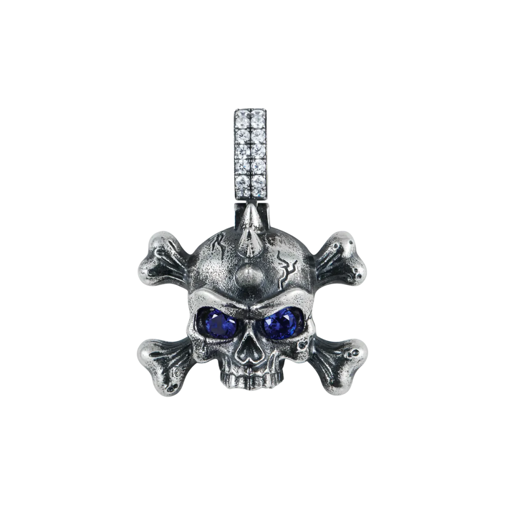Фото и внешний вид — Подвеска X Skull без камней с белой позолотой