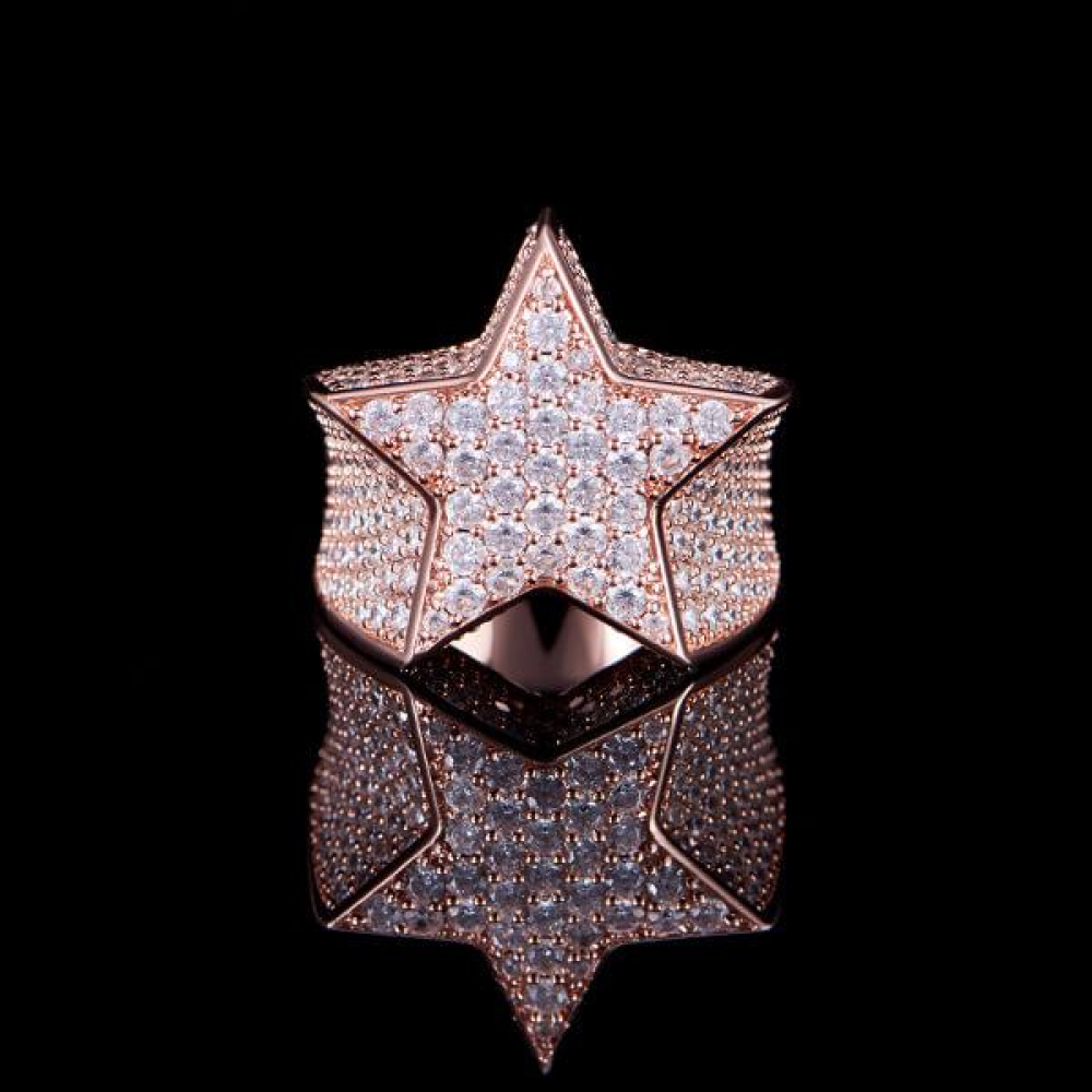 Фото и внешний вид — Кольцо Star с розовой позолотой